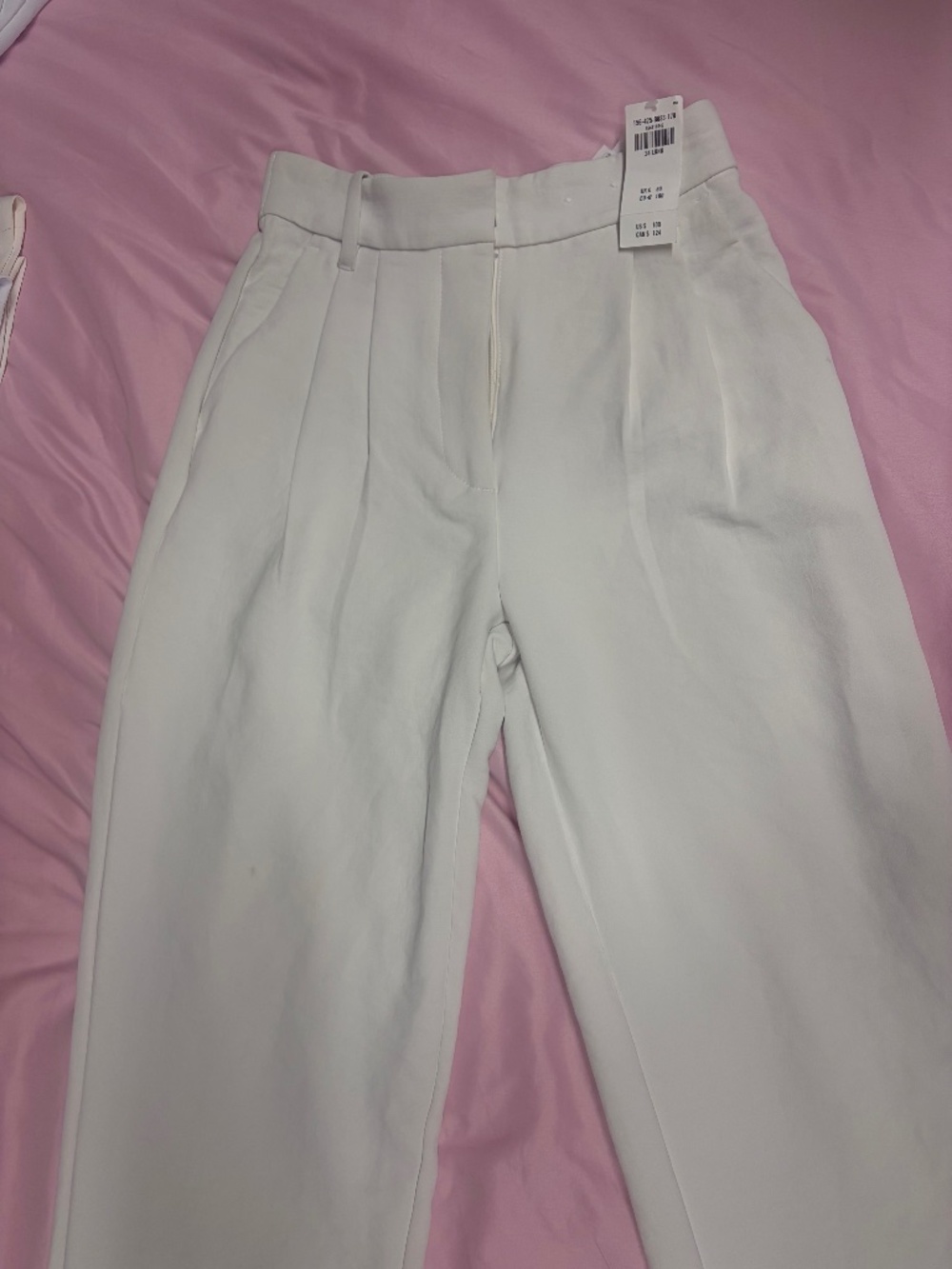 Abercrombie High Rise Tailored Wide Leg Pants White 24 NWT